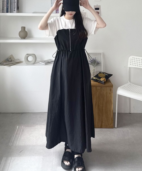 GeeRA（ジーラ） ワンピース 「S-XL展開」ハーフジップビスチェ