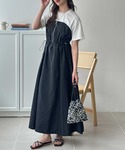 ワンピース 半袖 「S-XL展開」ハーフジップ...の詳細画像2
