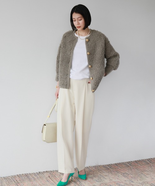 「ELFRANK」 ニットカーディガン FREE ライトベージュ レディース_画像5