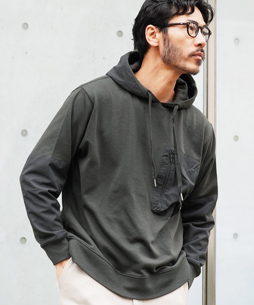 JIGGYS SHOP（ジギーズショップ） パーカー ワッシャー切替デザイン 裏