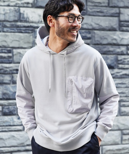 JIGGYS SHOP（ジギーズショップ） パーカー ワッシャー切替デザイン 裏