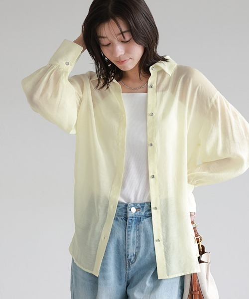 Pierrot（ピエロ） ブラウス シャツ ビジューシアーシャツ レディース