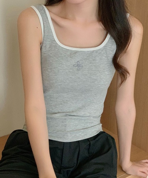 ノースリーブ JAPAN Lace Ladies（レースレディース） タンクトップ ノースリーブ 配色
