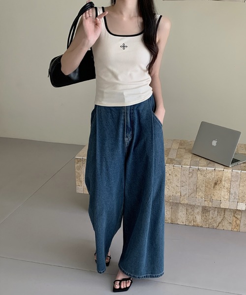 Lace Ladies(レースレディース) タンクトップ ノースリーブ 配色 Lace Ladies(レースレディース) タンクトップ ノースリーブ 配色