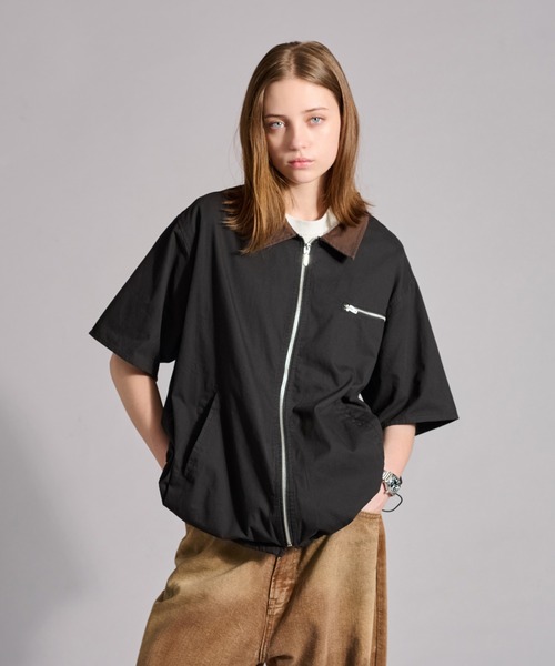 WETTEMPT シャツ ZIP TWILL HALF SLEEVE BLOUSON / ジップツイル