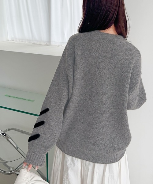 mily bilet ニット セーター 「mily bilet」リボンで魅せる大人