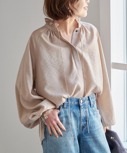 「Spick & Span」 長袖ブラウス - ベージュ レディース Spick＆Span 「Spick & Span」 長袖ブラウス - ベージュ