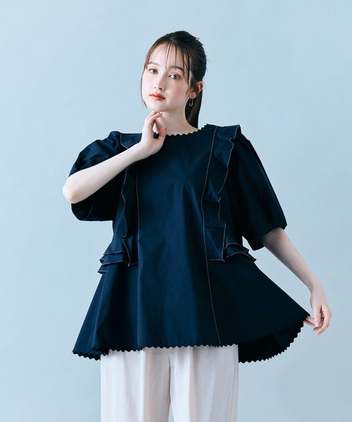 Audie a Muses（オーディア ミューズ） ブラウス シャツ 夏 半袖 バイ