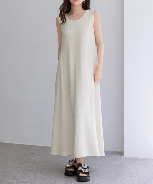 夏のお出かけにぴったり❤️韓国ノースリーブブルーグラデワンピース デニムミニワンピ[品番：NCLW0015829]｜NICE CLAUP / OLIVE des