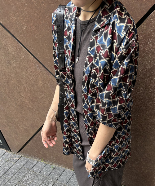 JOURNAL STANDARD ブラウス シャツ サテンマルチプリントシャツ