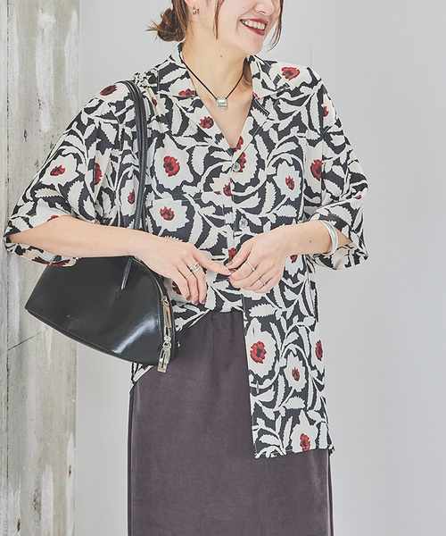 JOURNAL STANDARD ブラウス シャツ サテンマルチプリントシャツ