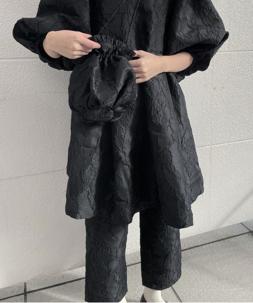 【新品タグ付き】PERNA レース パンツ ブラック M レースライクドローストリングパンツ - ブラック - レディース