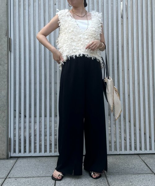 ジェナ エスパスメルヴェイユ⭐️ハトメボンディングパンツ モカ　リボン ハトメボンディングパンツ | Jena espace merveilleux(ジェナ