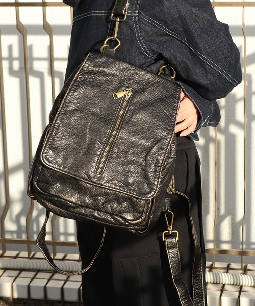 WESTSEA（ウエストシー） デイバック リュック シボ加工 センター 