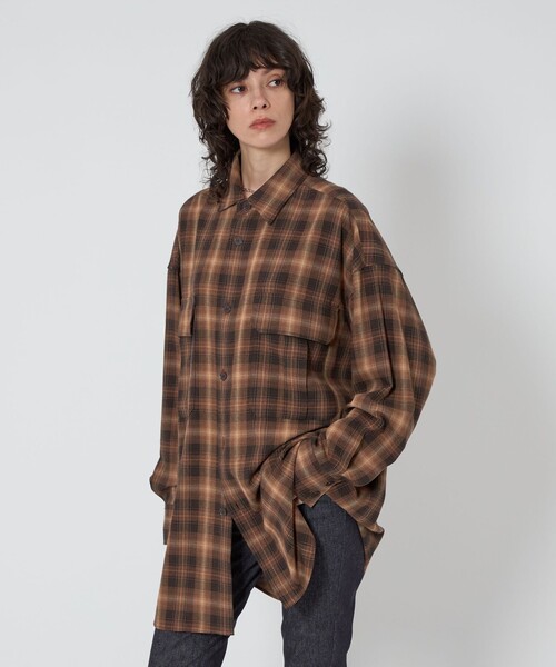 ブラウス シャツ 「ASTRAET」フラップポケット チェック  シャツ UNISEX レディース メンズ