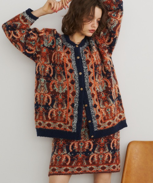 希少 美品【NATIVE VILLAGE】ジャガード スカート ジャガードスカート スカート レディース ボトムス ロング
