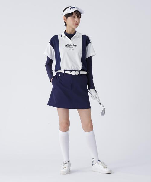 【ネイビー】全方向コットンストレッチツイル台形スカート <LADIES> (LADIES) PING（ピン） スカート 「PING APPAREL」全方向コットンストレッチ