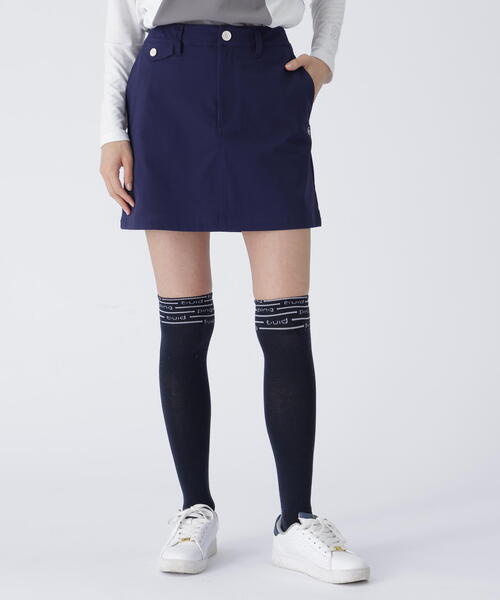【ホワイト】全方向コットンストレッチツイル台形スカート <LADIES> (LADIES) PING APPAREL｜全方向コットンストレッチツイル台形スカート <LADIES