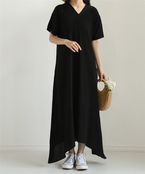 「MAISON DE THERESE」 半袖ワンピース FREE ブラック レディース_画像3