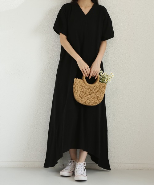 「MAISON DE THERESE」 半袖ワンピース FREE ブラック レディース_画像5