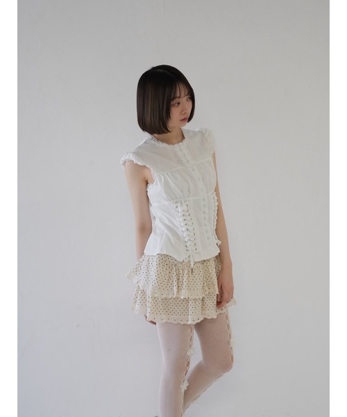 「Uenui」 半袖ブラウス FREE ホワイト レディース_画像8
