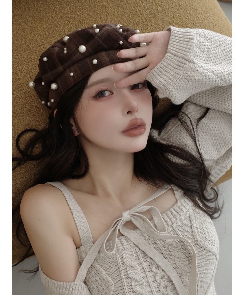 ダーリッチ　ランダムパールベレー　新品未使用 Darich（ダーリッチ） 帽子 ベレー帽 ランダムパールベレー レディース