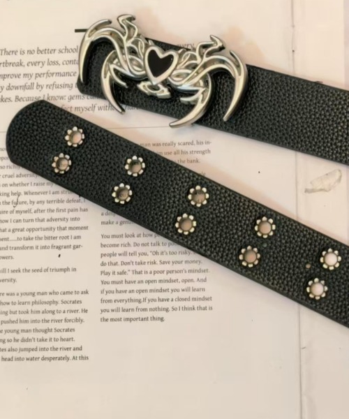 lilful ベルト 「バックル取り外し可能！」Y2Kデザイン リバーシブル