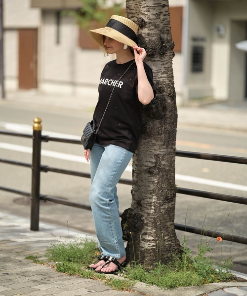 「ZAKKA-BOX」 フラットサンダル 23.5cm ブラック レディース_画像9