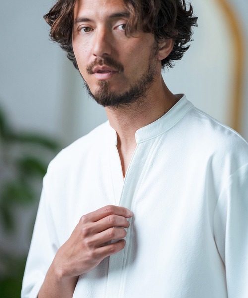 「Magine」 7分袖シャツ 48 ホワイト メンズ_画像2