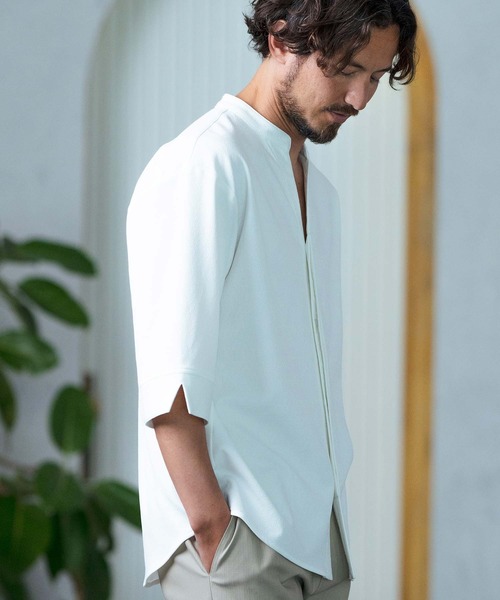 「Magine」 7分袖シャツ 48 ホワイト メンズ_画像4