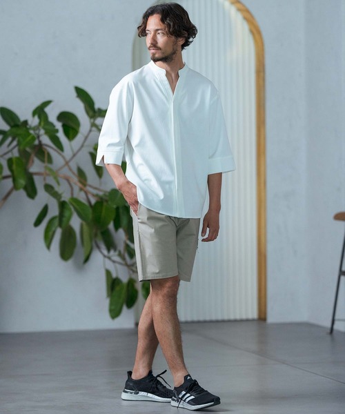 「Magine」 7分袖シャツ 48 ホワイト メンズ_画像5