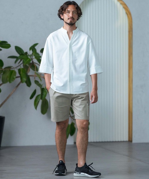 「Magine」 7分袖シャツ 48 ホワイト メンズ_画像7