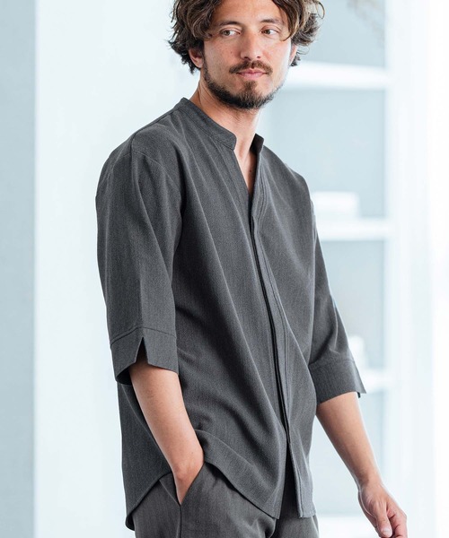 「Magine」 7分袖シャツ 48 ホワイト メンズ_画像9