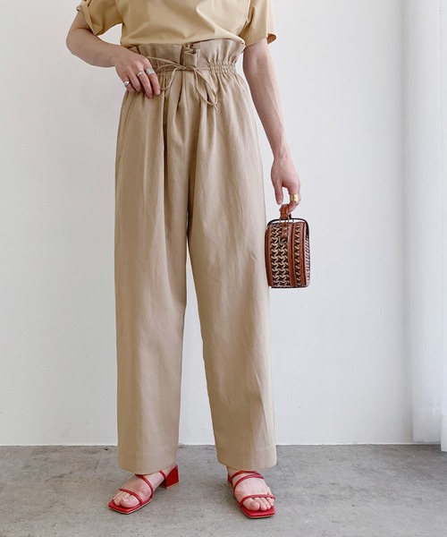 「MADEMOISELLE ROPE'」 イージーパンツ 36 イエロー レディース_画像2