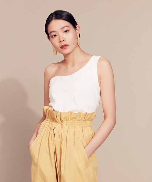 「MADEMOISELLE ROPE'」 イージーパンツ 36 イエロー レディース_画像6