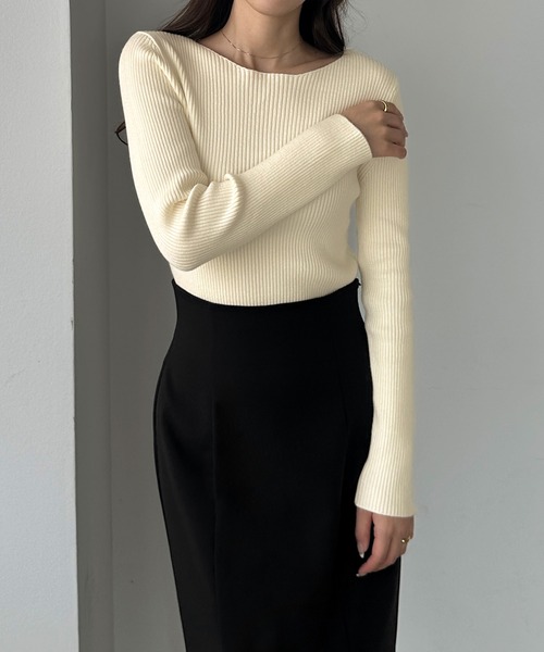 「Louere」 長袖ニット SMALL グレイッシュベージュ レディース_画像5