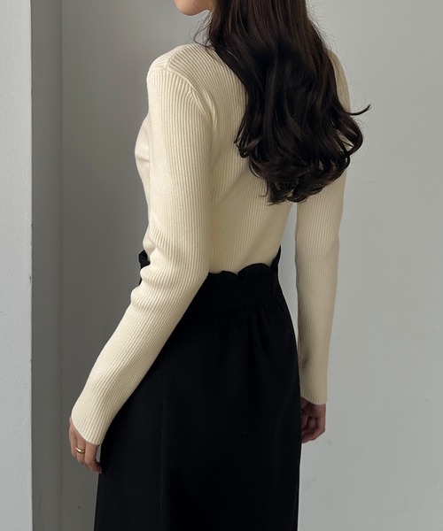 「Louere」 長袖ニット SMALL グレイッシュベージュ レディース_画像8