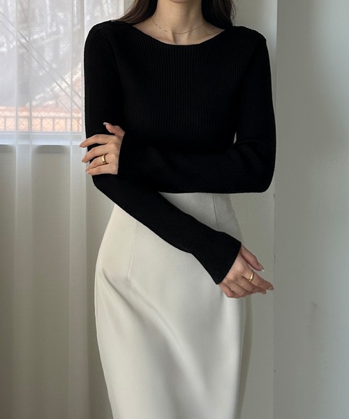 「Louere」 長袖ニット SMALL グレイッシュベージュ レディース_画像9