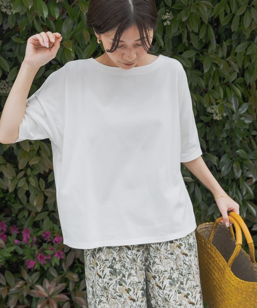 「URBAN RESEARCH DOORS」 半袖カットソー MEDIUM オフホワイト レディース_画像4