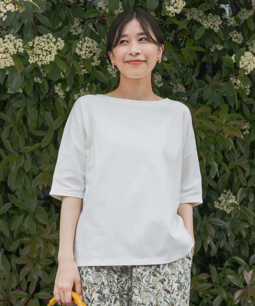 「URBAN RESEARCH DOORS」 半袖カットソー MEDIUM オフホワイト レディース_画像5