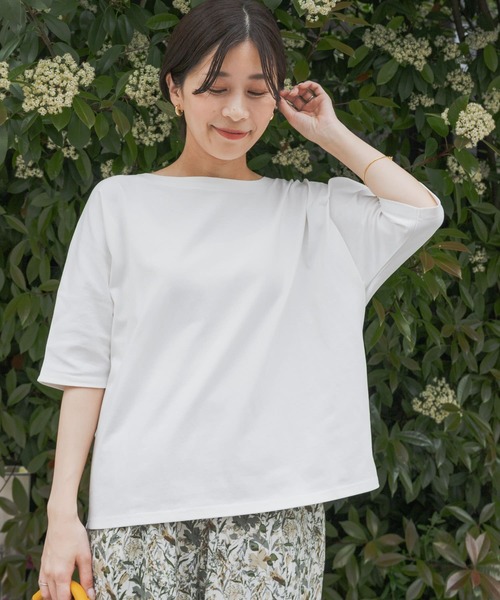 「URBAN RESEARCH DOORS」 半袖カットソー MEDIUM オフホワイト レディース_画像6