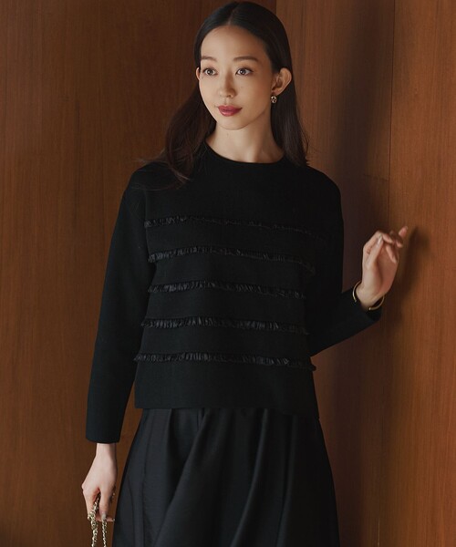 ニット セーター フリルボーダー レディース : ZOZOTOWN Yahoo!店