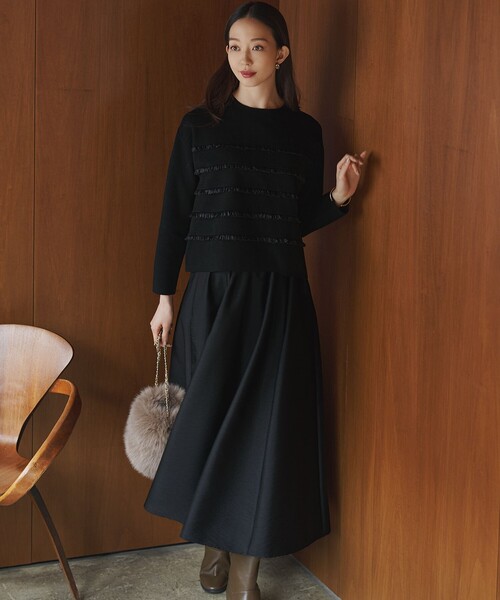 ニット セーター フリルボーダー レディース : ZOZOTOWN Yahoo!店