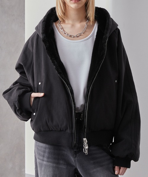 Loose（ルース） コート ジャケット リバーシブルダックファー