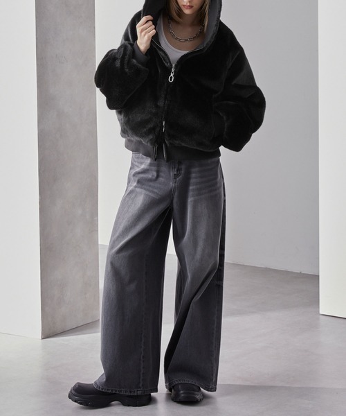 Loose（ルース） コート ジャケット リバーシブルダックファー