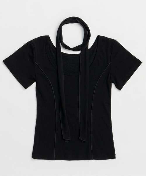 「MAISON SPECIAL」 半袖Tシャツ FREE ブラック レディースの画像