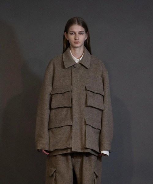 ミリタリージャケット モッズコート 「my beautiful landlet」 ALPACA SHAGGY COVERALL JACKETの画像