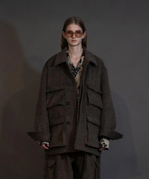 ミリタリージャケット モッズコート 「my beautiful landlet」 ALPACA SHAGGY COVERALL JACKETの画像