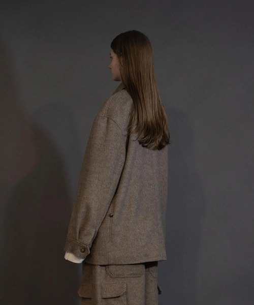 ミリタリージャケット モッズコート 「my beautiful landlet」 ALPACA SHAGGY COVERALL JACKETの画像