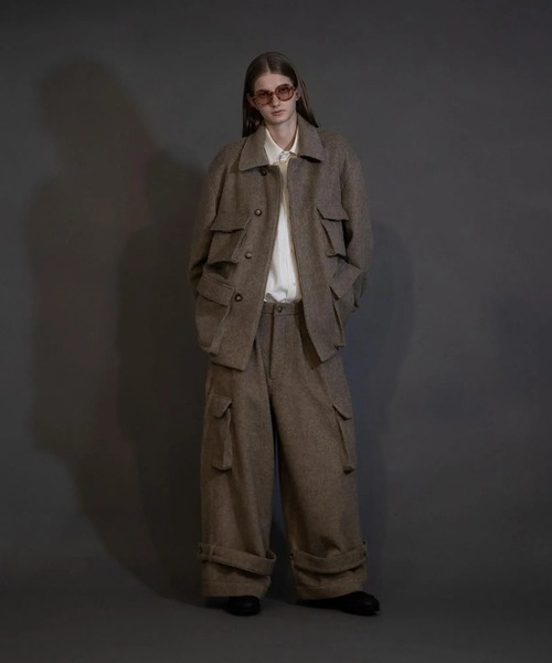 ミリタリージャケット モッズコート 「my beautiful landlet」 ALPACA SHAGGY COVERALL JACKETの画像